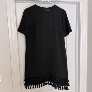 Black Zara mini dress with fringe